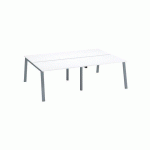 PÔLE 4 BUREAUX ECLA BLANC L 120 X P 80 CM PIÈTEMENT MÉTAL ALUMINIUM