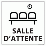 SIGNALISATION SALLE D'ATTENTE FOND BLANC 250X250MM PVC