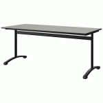 TABLE MALIBU 180X80 T6 DL ST ISOSON GRIS 1400/NOIR NOIR 9005 - MANUTAN EXPERT