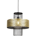 QAZQA - TESS - SUSPENSION - 1 LUMIÈRE - Ø 40 CM - NOIR ET OR - DESIGN - ÉCLAIRAGE INTÉRIEUR - SALON I CHAMBRE I CUISINE I SALLE À MANGER - DORÉ