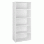 BIBLIOTHÈQUE HAUTE ECLA H 182 X L 80 CM BOIS FINITION BLANC