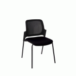 CHAISE ASPEN DOSSIER MAILLE - ACCROCHABLE - NOIR