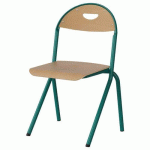 CHAISE MALIBU AST - T5 - ASS/DOS HÊTRE / ACIER BLEU 5018 - MANUTAN EXPERT