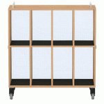 MEUBLE BAS SHIFT+ LANDSCAPE MÉLA POUR CARTABLES 8 CASES - CHÊNE - BLEU CLAIR - MANUTAN COLLECTIVITÉS