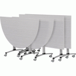 PACK AXE STRATIFIÉ 2 TABLES 160X68+2 DEMI-LUNE 160X80 GRIS/ALU - MANUTAN EXPERT