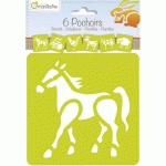 SET DE 6 POCHOIRS ENFANTS, ANIMAUX DE LA FERME - ORANGE - LOT DE 6