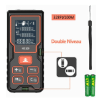 TELEMETRE LASER NUMERIQUE 100M ECART 2MM LCD RETRO ECLAIRAGE 2 NIVEAUX DE BULLES MESURE DE DISTANCE SURFACE VOLUME PYTHAGORE