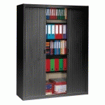 ARMOIRE HAUTE À RIDEAUX DÉMONTABLES LARGEURS SPÉCIFIQUES 200 X 160 CM NOIR / RIDEAUX NOIRS