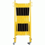 BARRIÈRE EXTENSIBLE JAUNE/NOIR SUR ROULETTES LONGUEUR 4 M - CRASH STOP