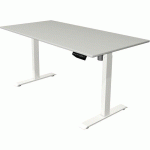 BUREAU RÉGLABLE MOVE 1 - BLANC - 160X80 CM - GRIS CLAIR - KERKMANN