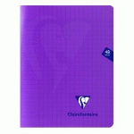 CAHIER PIQUÉ MIMESYS 17X22CM 48 PAGES GRANDS CARREAUX COUVERTURE POLYPROPYLÈNE - VIOLET - LOT DE 30