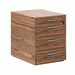 CAISSON MOBILE XENNON - 3 TIROIRS ET TIRETTE PLUMIER - NOYER