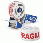 PACK DÉVIDOIR + 6 ADHÉSIFS IMPRIMÉS FRAGILE 28 MICRONS RAJA 50 MM X 100 M