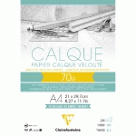 PAPIER CALQUE BLOC COLLÉ 50F A4 70/75G - TRANSPARENT - LOT DE 5