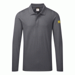 PORTWEST AS23 POLO MANCHES LONGUES ESD GRIS ZOOM - TAILLE 5XL