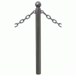 POTELET PROVINCE Ø76 MM CHAINES 2 ANNEAUX BOULE GRIS PROCITY - PROCITY