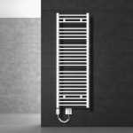 ECD GERMANY RADIATEUR DESIGN SAHARA ELECTRIQUE AVEC ELÉMENT CHAUFFANT 900W - 500 X 1500 MM - BLANC - CONNEXION LATÉRAL - FORME COURBÉ - KIT MONTAGE