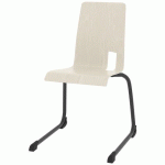 CHAISE COQUE SODA PIÈTEMENT LUGE ALU - BLANC PASTEL/CARBONE - RODET