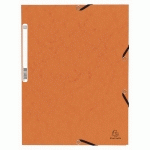 CHEMISE À ÉLASTIQUE 3 RABATS CARTE LUSTRÉE 355GM² - A4 - ORANGE - LOT DE 50