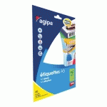 LOT DE 5 - ETIQUETTE ADRESSE JET D'ENCRE ET LASER 22 X 16 MM AGIPA 114007 BLANCHE - BOÎTE DE 1152