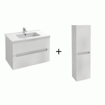 MEUBLE SALLE DE BAIN 80 CM 2 TIROIRS AVEC VASQUE + MEUBLE COLONNE 140X40 CM - 2 PORTES- BLANC LAQUÉ - OLA UP JACOB DELAFON