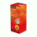 PACK DE 7 RUBANS ADHÉSIF SCOTCH CRYSTAL TRANSPARENT - LARGEUR 19 MM X LONGUEUR 33 M + 1 OFFERT