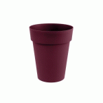 POT ROND MI-HAUT 44 CM ROUGE BOURGOGNE - 50 LITRES - TOSCANE 13629 EDA PLASTIQUES