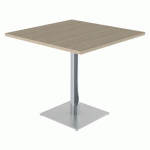 TABLE MENORCA 80X80 T6 - ÉP. 24 MM STRAT ABS CHÊNE B./CHROMÉ - MOBIDECOR