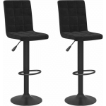 TABOURETS DE BAR LOT DE 2 NOIR VELOURS - VIDAXL