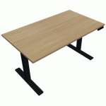 BUREAU MOTORISÉ L120XP80 CM ÉP.25 MM CHÊNE CLAIR/NOIR - EOL