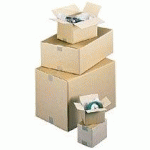 CAISSE AMÉRICAINE KRAFT BRUN DOUBLE CANNELURE H 50 X L 50 X P 80 CM - LOT DE 10