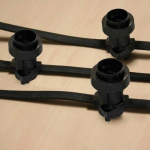 GUIRLANDE B22 À ÉQUIPER 9M - CÂBLE NOIR - 230V - IP44 - 20 DOUILLES 9M FESTILIGHT