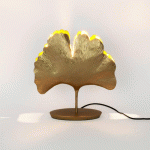 HOLLÄNDER LAMPE À POSER GINKGO, DORÉE, 36X34 CM