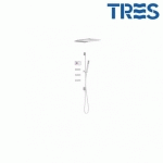 KIT DE DOUCHE THERMOSTATIQUE ÉLECTRONIQUE ET ENCASTRÉ SHOWER TECHNOLOGY BLANC MAT - TRES 09286407BM