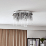 LUCANDE PLAFONNIER LED KORVITHA, À 7 LAMPES, GRIS, VERRE