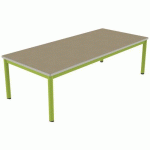TABLE CARÉLIE MOB 180X80 T2 STR POLY. HM. BEIGE/VERT AC - MOBIDECOR