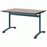 TABLE MALIBU 120X80 T5 DL STRA ACACIA/NOIR BLEU 5025
