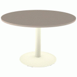 TABLE MANO Ø100 T6 - STRAT ABS CHÊNE HONGRIE/BEIGE 1013 - MOBIDECOR