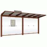 ABRI BUS VENISE 5 M SANS BARDAGES LATÉRAUX - ASPECT CORTEN - PROCITY