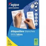 APLI-AGIPA BOÎTE 1400 ÉTIQUETTES BLANCHES POSE EXPRESS 105X42,4MM, IMPRESSION LASER, JET D'ENCRE, COPIEUR