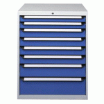 ARMOIRE 8 TIROIRS TM STARTER L 80,5 CM GRIS CLAIR/BLEU CLAIR - THURMETALL - MANUTAN COLLECTIVITÉS