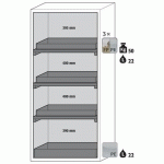 ARMOIRE SÉCURITÉ S-PHOENIX-90 S90.196.090.FWAS JAUNE - ASECOS