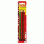 CRAYON SCOLAIR, HEXAGONAL, SET DE 4, ASSORTI - LOT DE 13
