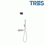KIT DE BAIGNOIRE THERMOSTATIQUE ÉLECTRONIQUE ET ENCASTRÉ SHOWER TECHNOLOGY ACIER - TRES 09288553AC