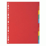 LOT DE 2 - INTERCALAIRE A4 CARTE LUSTRÉE COLORÉE EXACOMPTA 12 ONGLETS NEUTRES MULTICOLORES - 1 JEU