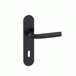 POIGNÉES DE PORTE SUR PLAQUES - ENTRAXE 165 MM - NOIR MAT ONYX - LOGIO - CLÉ L VACHETTE