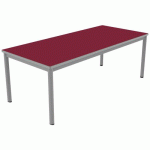 TABLE CARÉLIE MOB 180X80 T4 STRA POLYURÉ. CERISE GRIS/9006 - MOBIDECOR