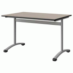 TABLE MALIBU 120X80 T6 DL STRA ACACIA/NOIR GRIS 9006 - MANUTAN EXPERT