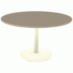 TABLE MANO Ø130 T6 - STRATIF ABS CHÊNE BORDALINO/BEIGE 1013 - MOBIDECOR