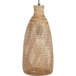 LAMPE SUSPENDUE STYLE BOHÈME ABAT-JOUR OUVERT EN BAMBOU NATUREL BEIGE LWELA - BOIS CLAIR